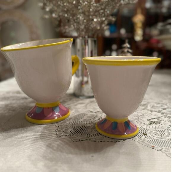 Set of 2 Disney Beauty & The Beast 3-D CHIP Collectible Cup / Mug 5.5” & 4.5” - Picture 3 of 14